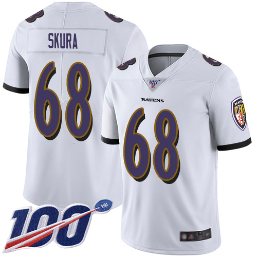 Baltimore Ravens Limited White Men Matt Skura Road Jersey NFL Football #68 100th Season Vapor Untouchable
